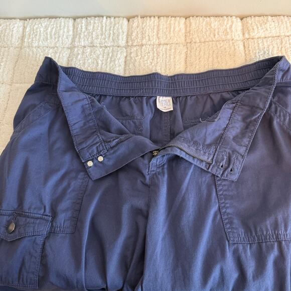 Time and Tru Womens Sz 14 High Rise Casual Cargo Blue Capri Pants Hiking Travel - Picture 6 of 14